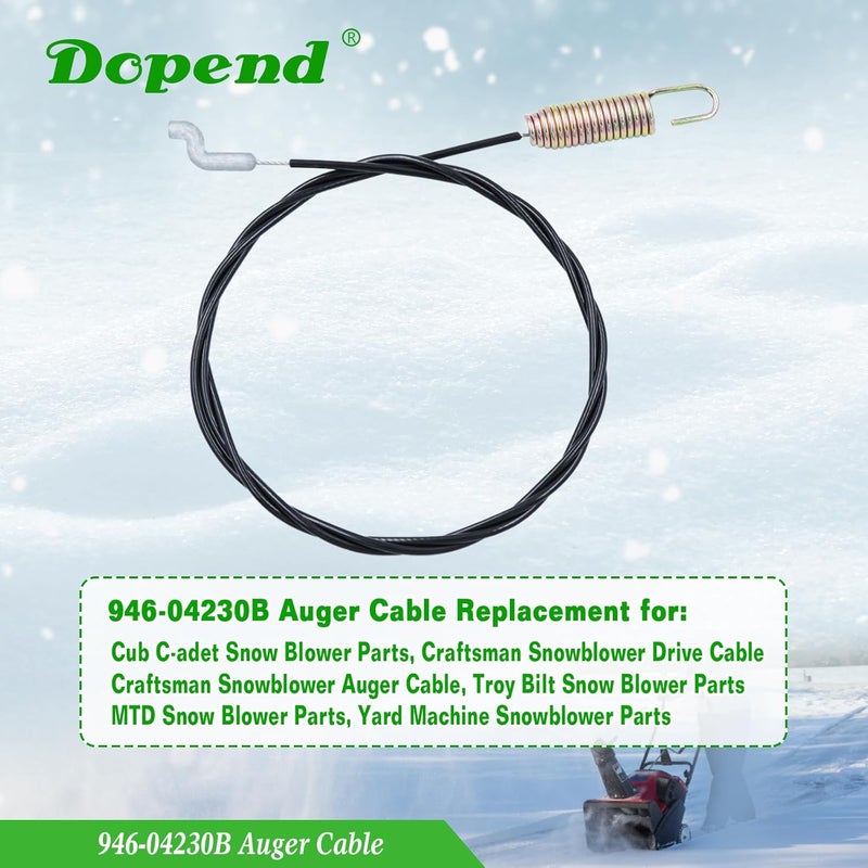 Dopend 946-04230B Auger Cable for Craftsman, Cub Cadet, Troy Bilt, MTD, Yard Machine Snowblower Parts, Replaces 946-04230, 746-04230B, 746-04230 Auger Control Cable - Image 2